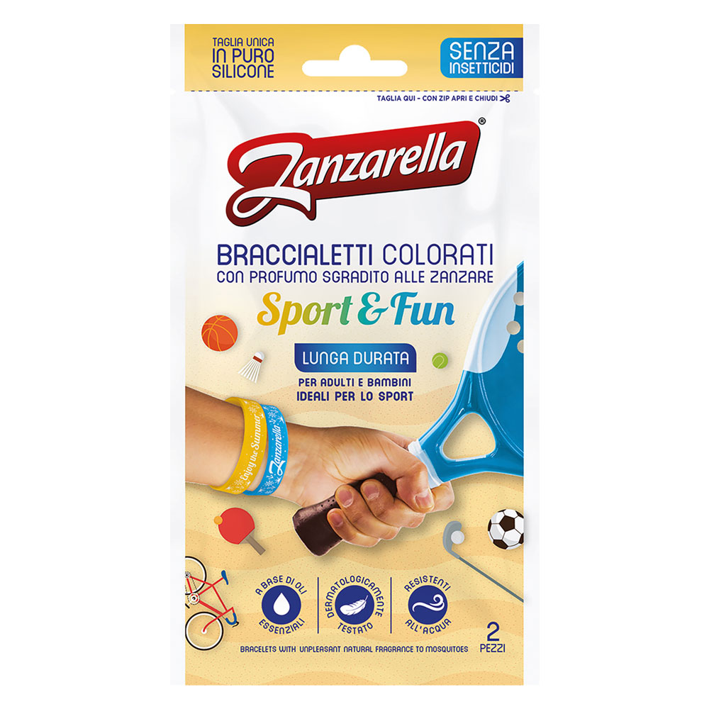 BRACCIALETTO ANTI ZANZARA 'SPORT & FUN' cf. 2 pezzi - immagine 1