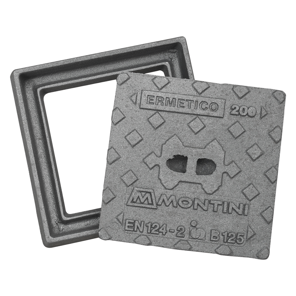 CHIUSINO IN GHISA B125 ERMETICO - cm 20 x 20 - Kg 5 - immagine 1