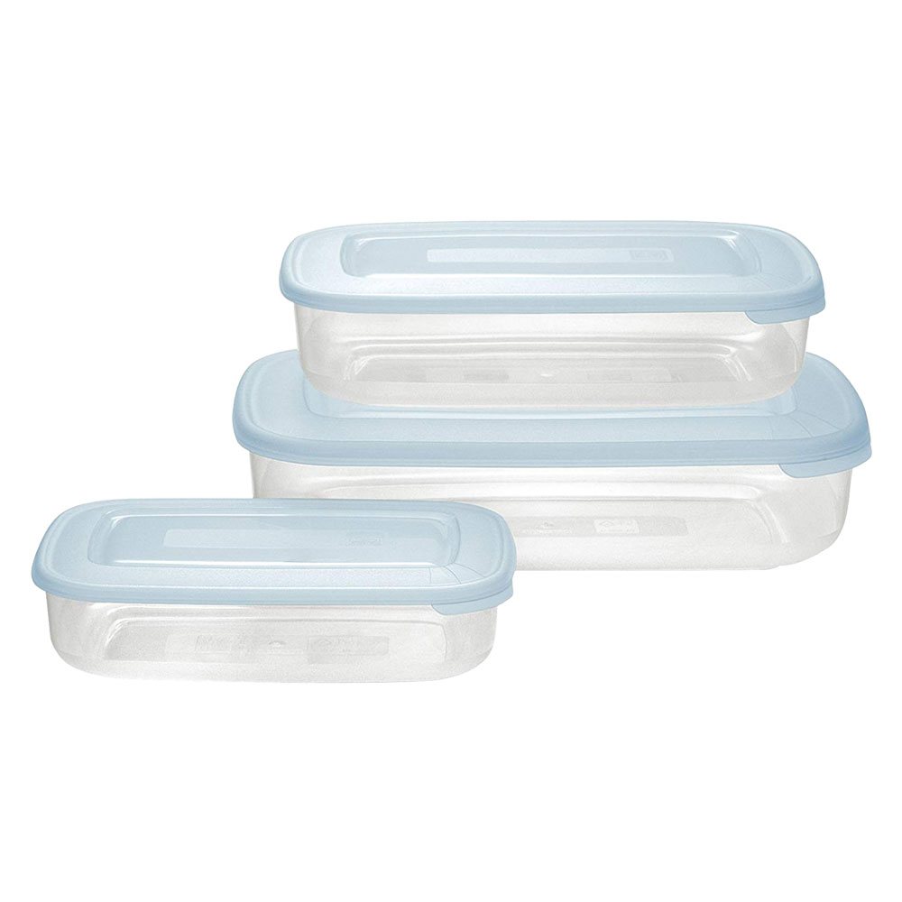 CONTENITORE RETTANGOLARE IN PLASTICA SET 'FRIGO BOX' acqua trasparente - immagine 1