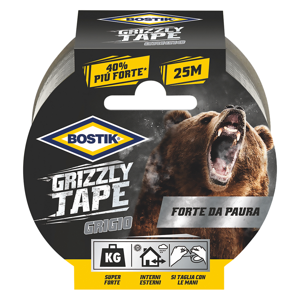 NASTRO TELATO 'GRIZZLY TAPE' mm 50 x 25 mt - grigio - 6 Rotoli - immagine 1