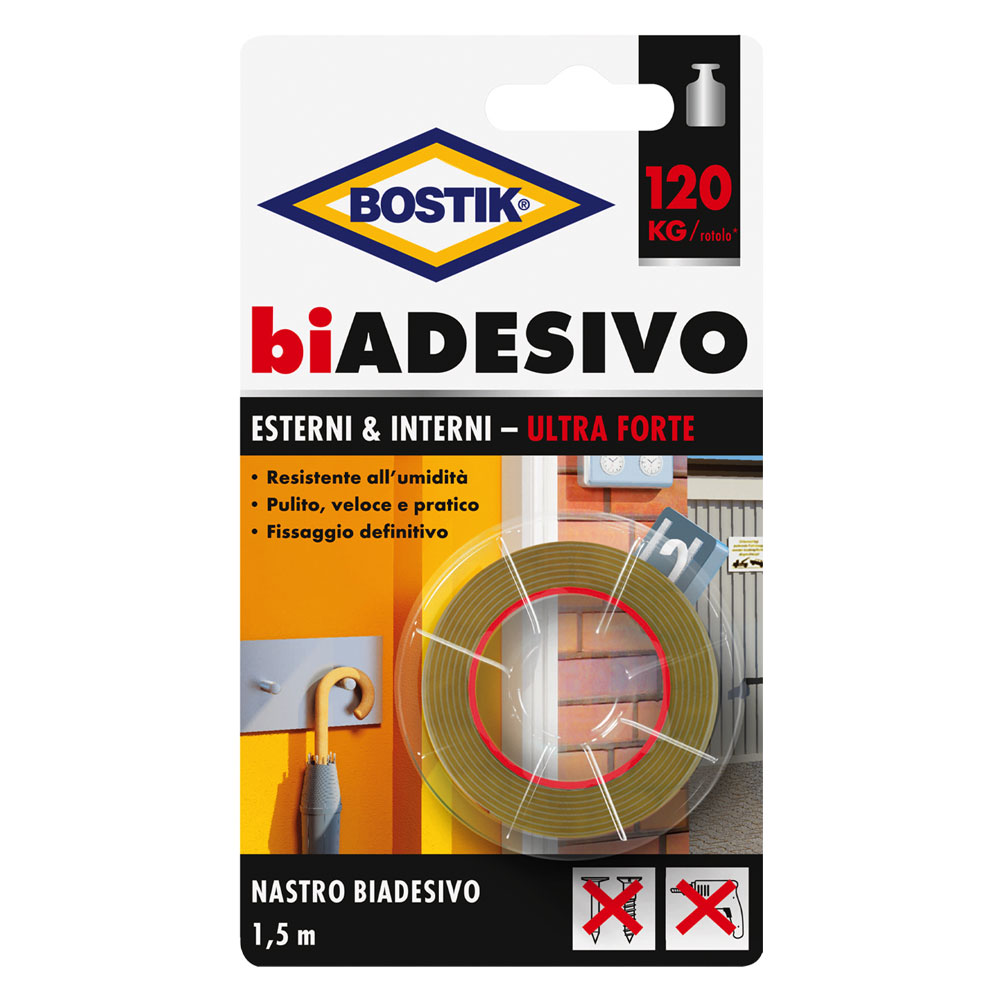 NASTRO BIADESIVO IN SCHIUMA PER ESTERNI/INTERNI mm. 19 x 1,5 mt - 6 Pezzi - immagine 1