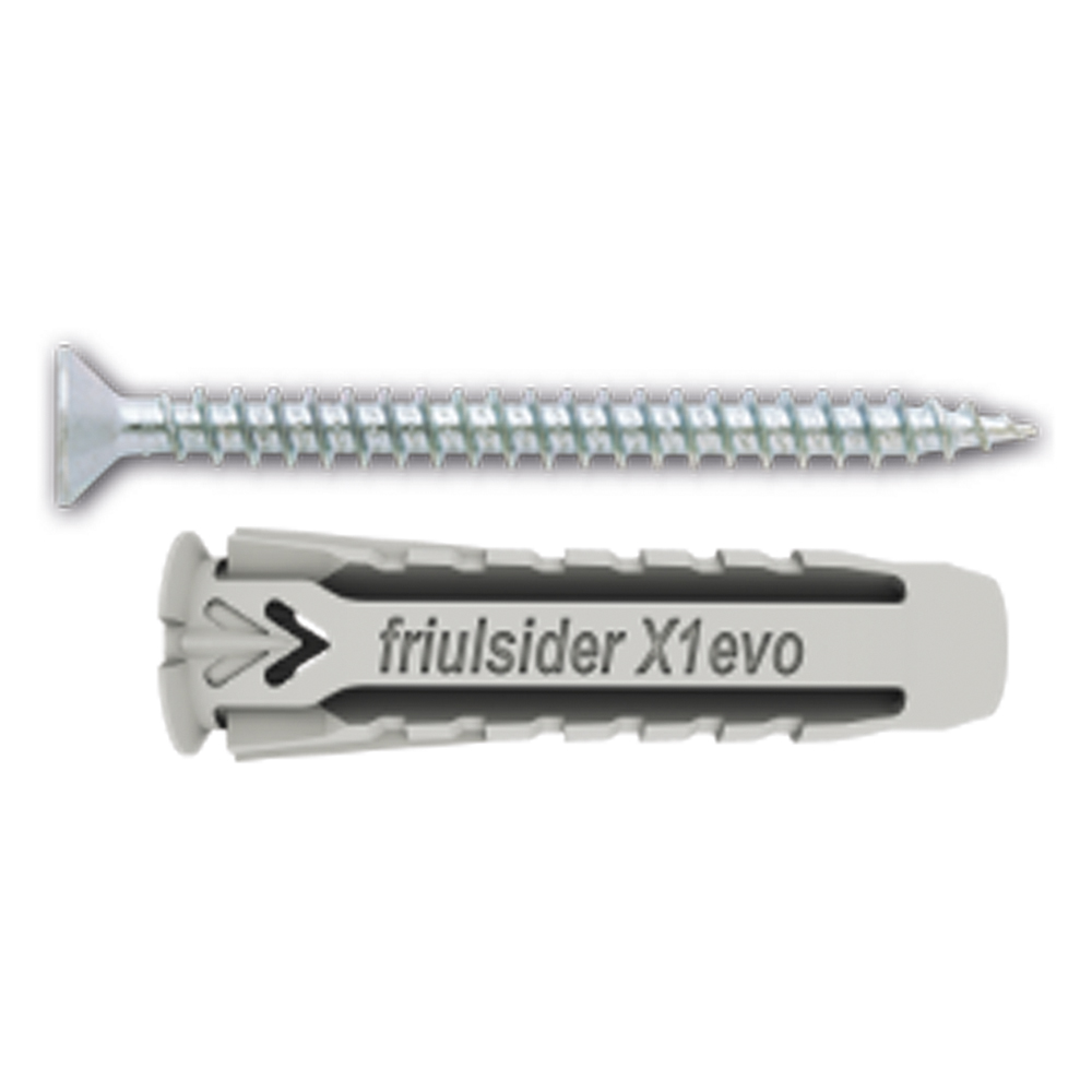 TASSELLO NYLON 'X1 EVO' CON VITE TPS TRUCIOLARE mm 10 x 50 - vite 6 x 60 - 25 Pezzi - immagine 1