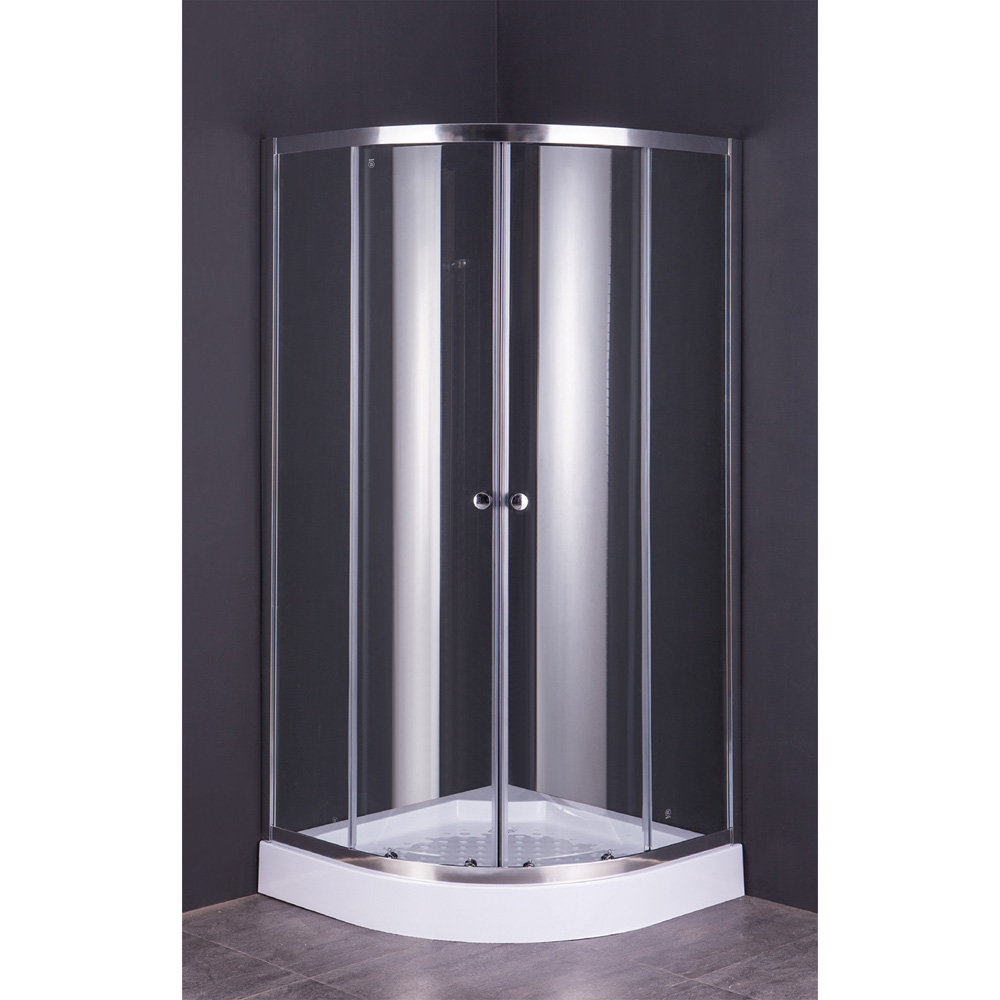 BOX DOCCIA CRISTALLO SEMICIRCOLARE DUE PORTE 'RUBINO' cm 80 x 80 - H 185 - immagine 1