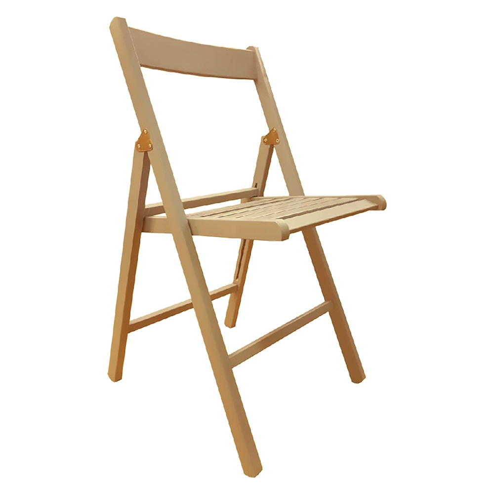SEDIA LEGNO PIEGHEVOLE seduta 7 stecche - col.naturale - 4 Pezzi - immagine 1