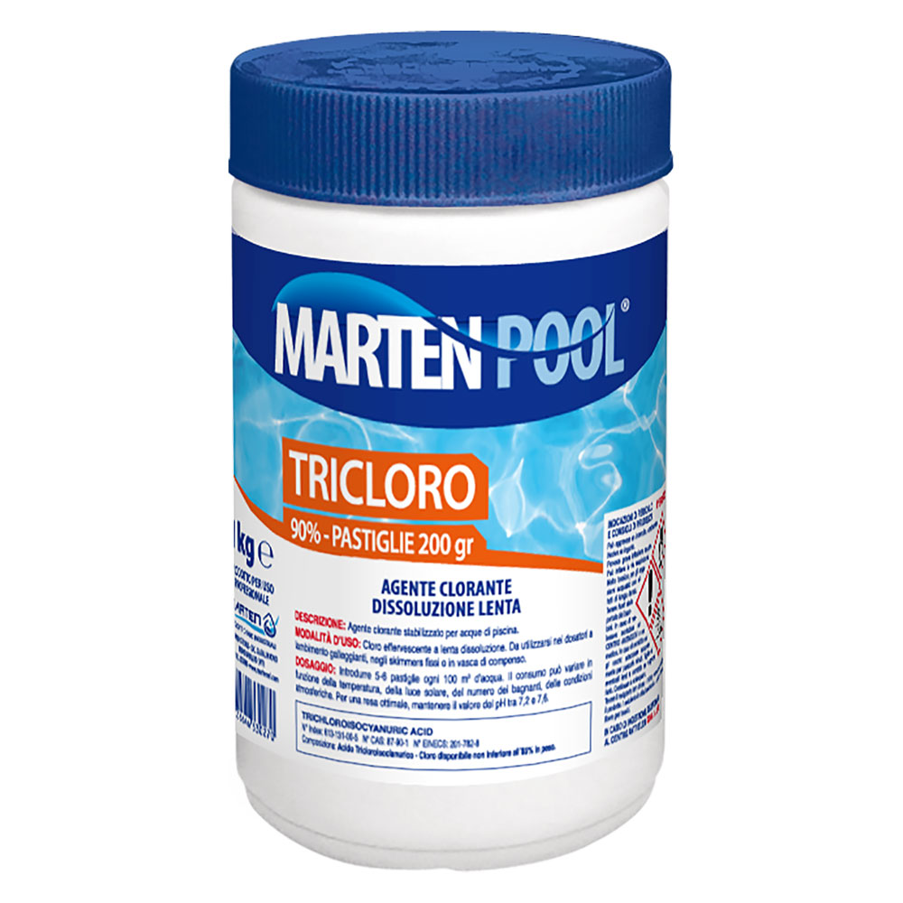 TRICLORO IN PASTIGLIE A LENTO DISSOLVIMENTO Kg. 1 - pastiglie da 200 grammi - 12 Confezioni - immagine 1