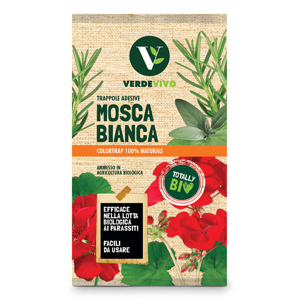 TRAPPOLA CROMOTROPICA ADESIVA MOSCHE BIANCHE scatola 10 pezzi - immagine 1