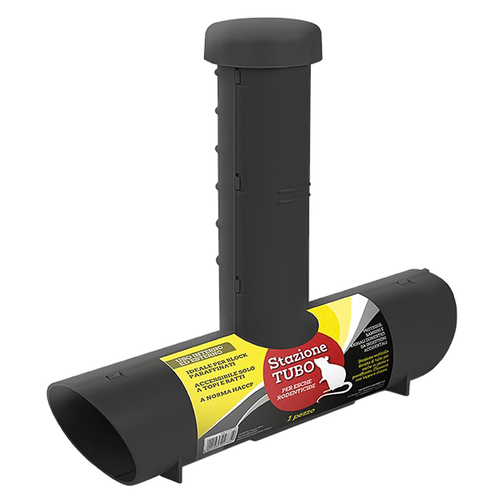 STAZIONE DI SICUREZZA PER ESCHE RODENTICIDE ''TUBO' cm. 28 x 6,1 x h. 23,5 - immagine 1